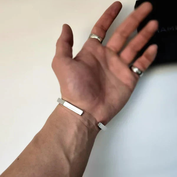Stainless Steel Hexagon Cuff Bangle - AHP Customize