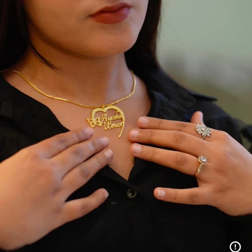 Butterfly Heart Shape Necklace - AHP Customize