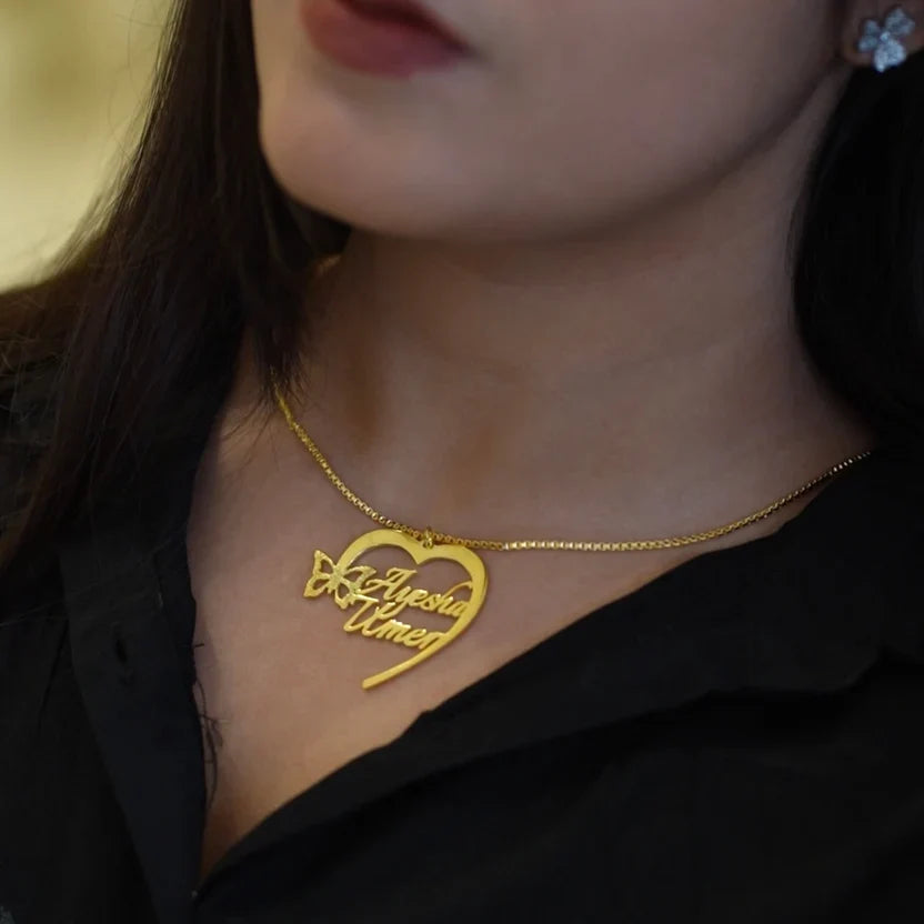 Butterfly Heart Shape Necklace - AHP Customize