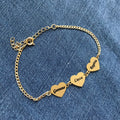3 Hearts Bracelet Custom Name – Personalized Name Bracelet for Women & Girls