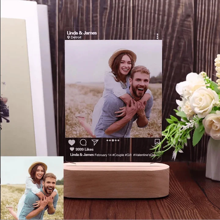 Instagram Style 3D LED Lamp – Personalized Anniversary Gift | Custom Acrylic Night Lamp – AHP Customize