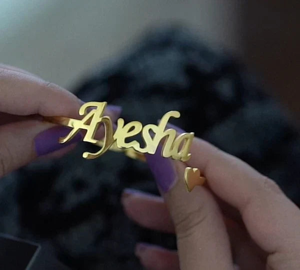 Customize Name Heart Bangle - AHP Customize