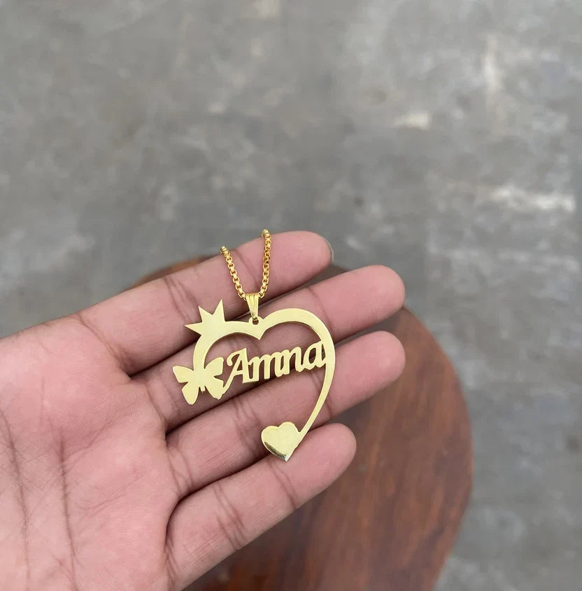 Crown Heart I Customize Name Necklace - AHP Customize