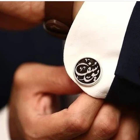 Customized Stone Fitted Name Cufflink - AHP Customize
