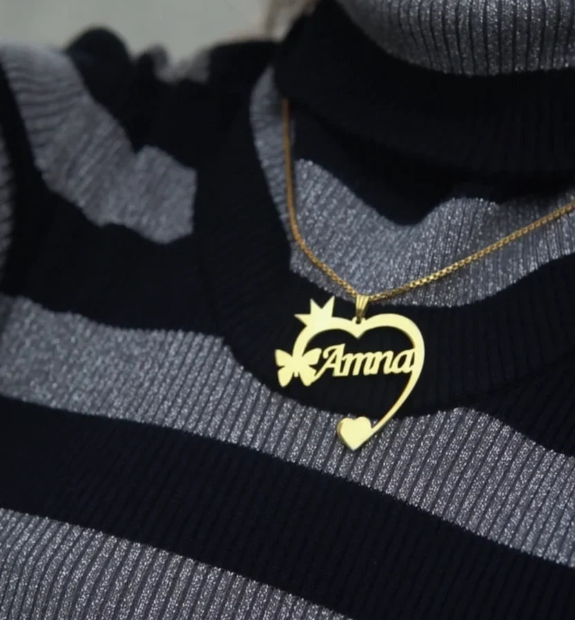 Crown Heart I Customize Name Necklace - AHP Customize