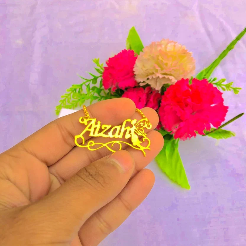 Customize Name Necklace With Fairy - AHP Customize