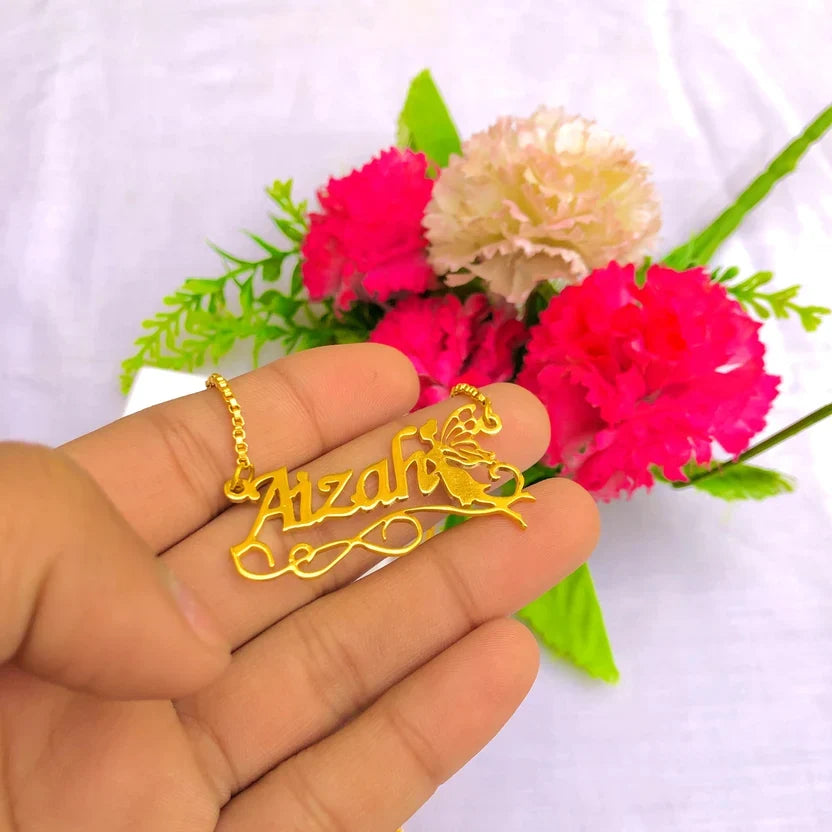 Customize Name Necklace With Fairy - AHP Customize