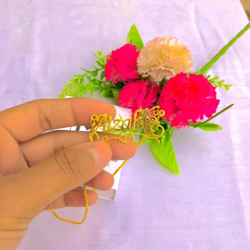 Customize Name Necklace With Fairy - AHP Customize