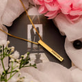 3D Engraved Bar Necklace - AHP Customize