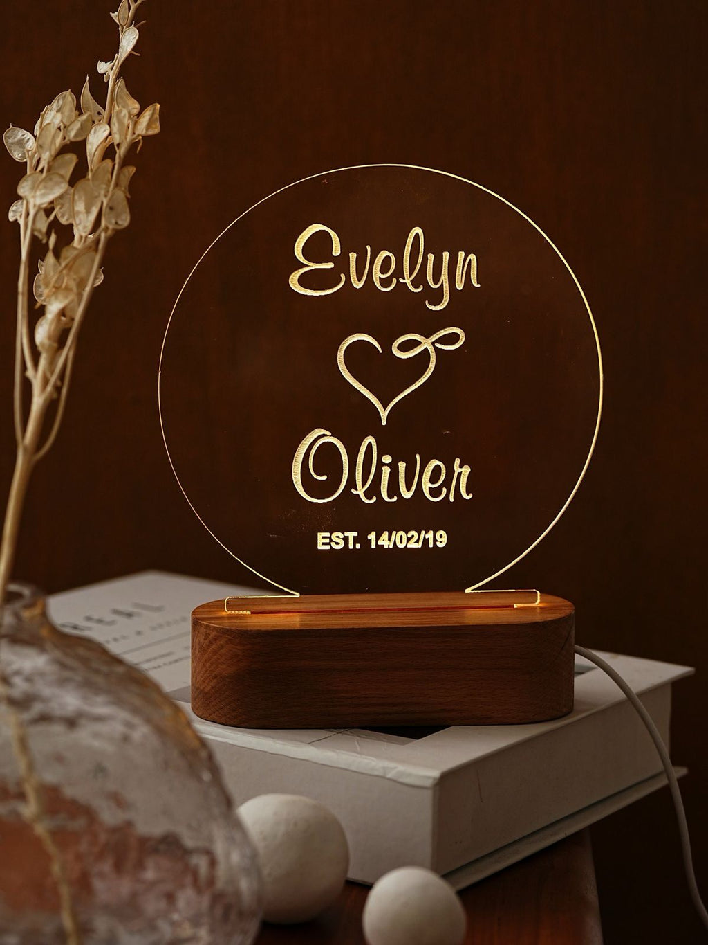 Custom 3D LED Illusion Lamp for Fiancé | Personalized Acrylic Night Lamp – AHP Customize