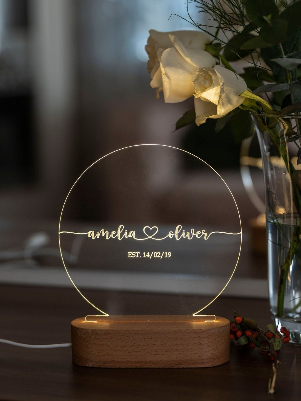 Custom 3D LED Illusion Lamp for Fiancé | Personalized Acrylic Night Lamp – AHP Customize