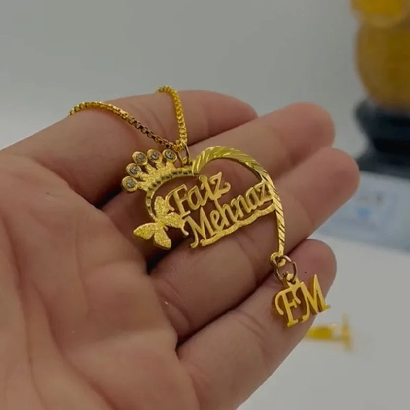 Customize Name Necklace Initial Hanging - AHP Customize