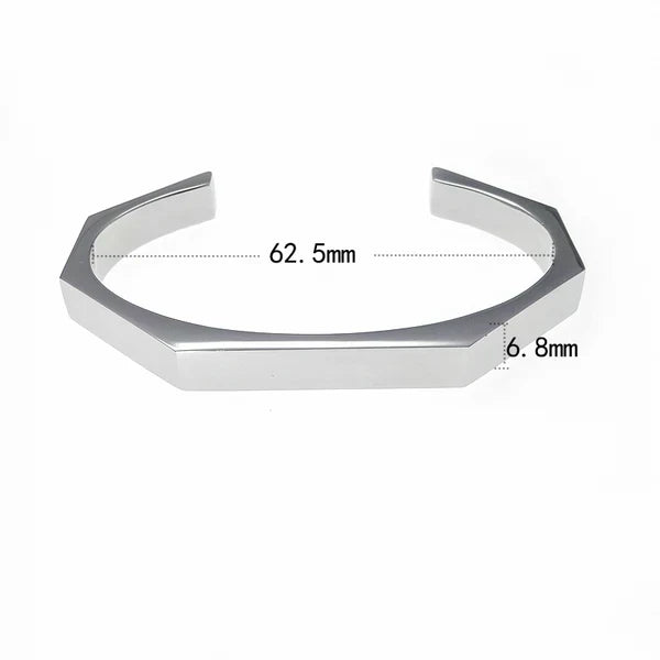 Stainless Steel Hexagon Cuff Bangle - AHP Customize