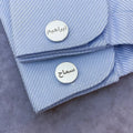 Customized Name Coin Shape Studs | Personalized Men's Formal Accessories - AHP Customize
