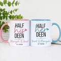 Newlywed Couple Mugs Set – Pink & Blue Ceramic Couple Mugs | Wedding Gift for Husband & Wife