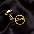Customized Name Cufflink with Black Stone | Personalized Men's Formal Accessories